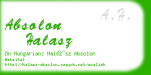 absolon halasz business card